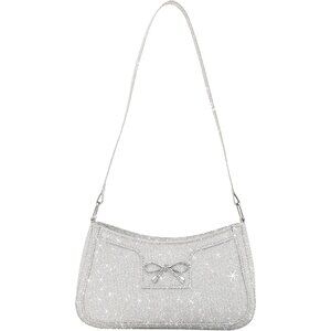 Women's White Bling Sequin Purse Evening Ladies Sparkling Party Clutch Handbag